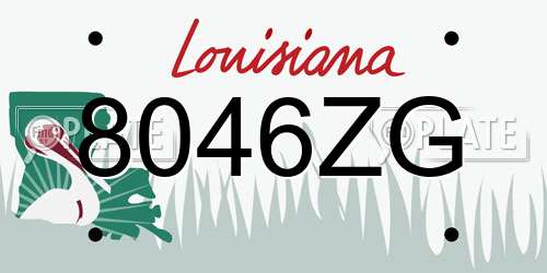 8046ZG Louisiana License Plate