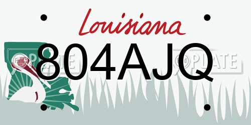 804AJQ Louisiana License Plate