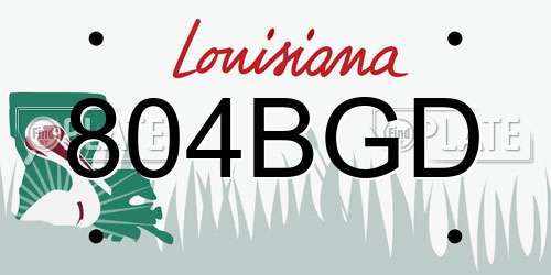 804BGD Louisiana License Plate