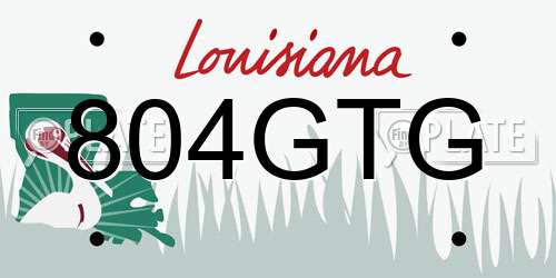 804GTG Louisiana License Plate
