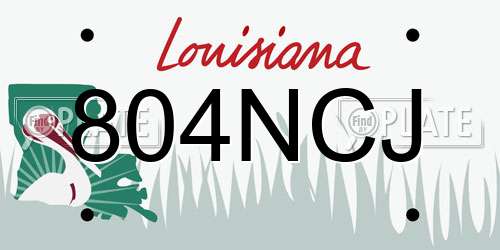 804NCJ Louisiana License Plate