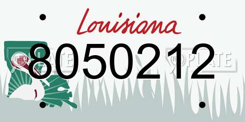 8050212 Louisiana License Plate