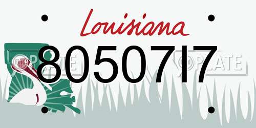 80507I7 Louisiana License Plate