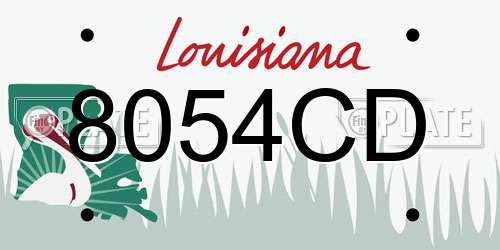 8054CD Louisiana License Plate
