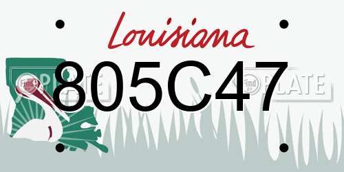 805C47 Louisiana License Plate