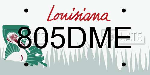 805DME Louisiana License Plate