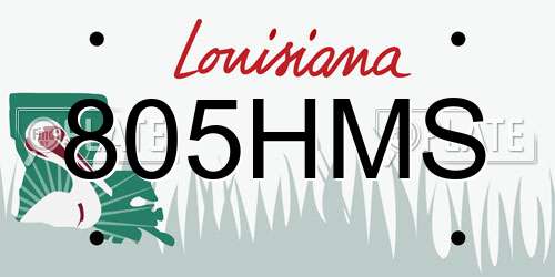 805HMS Louisiana License Plate