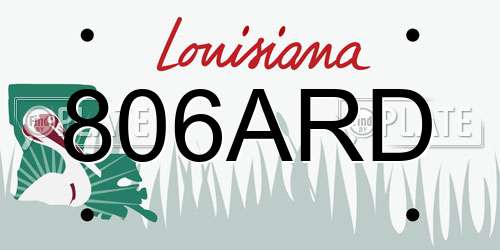 806ARD Louisiana License Plate