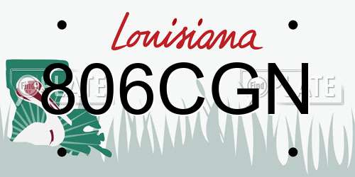 806CGN Louisiana License Plate