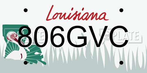 806GVC Louisiana License Plate