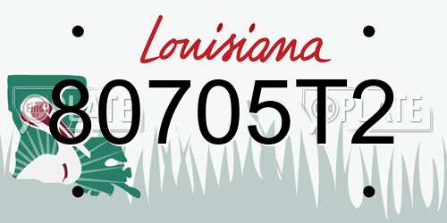 80705T2 Louisiana License Plate