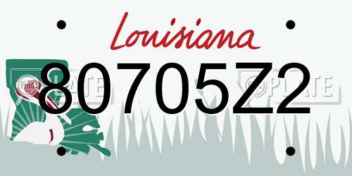 80705Z2 Louisiana License Plate