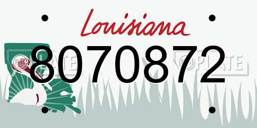 8070872 Louisiana License Plate