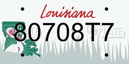 80708T7 Louisiana License Plate