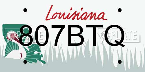 807BTQ Louisiana License Plate