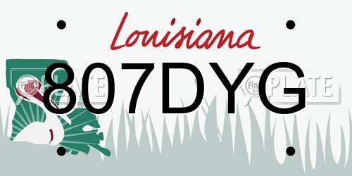 807DYG Louisiana License Plate