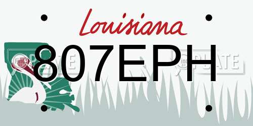 807EPH Louisiana License Plate