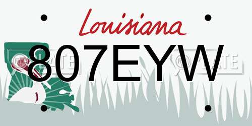 807EYW Louisiana License Plate