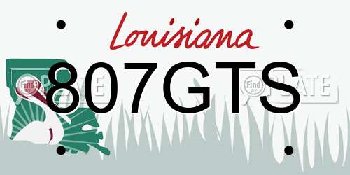 807GTS Louisiana License Plate