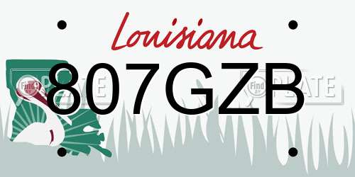 807GZB Louisiana License Plate