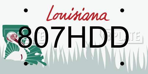 807HDD Louisiana License Plate