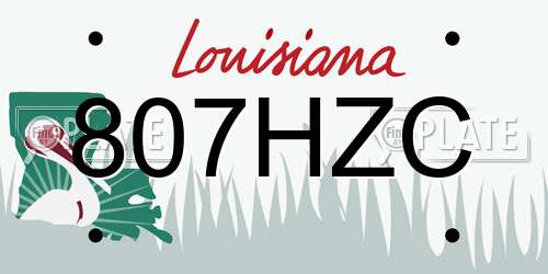 807HZC Louisiana License Plate