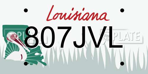 807JVL Louisiana License Plate