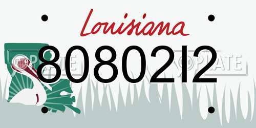80802I2 Louisiana License Plate