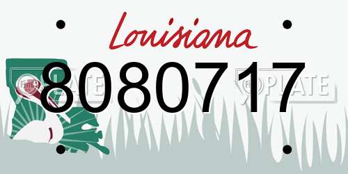 8080717 Louisiana License Plate