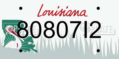 80807I2 Louisiana License Plate