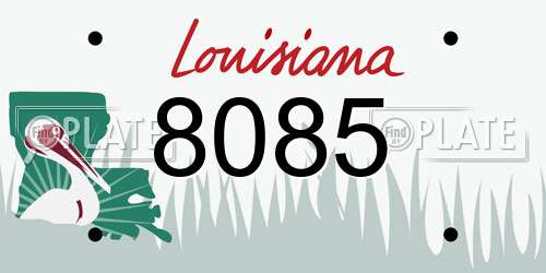 8085 Louisiana License Plate