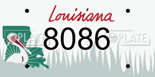 8086 Louisiana License Plate