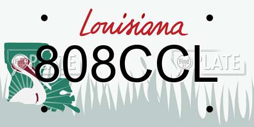 808CCL Louisiana License Plate