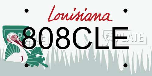 808CLE Louisiana License Plate