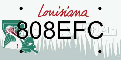 808EFC Louisiana License Plate