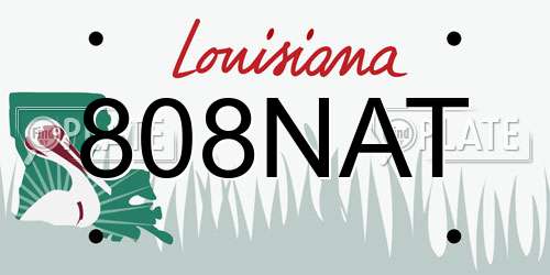 808NAT Louisiana License Plate
