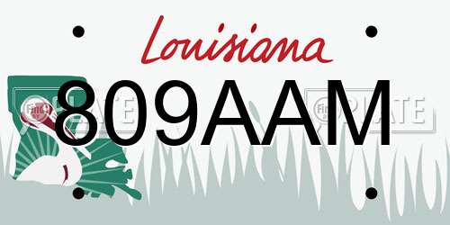 809AAM Louisiana License Plate