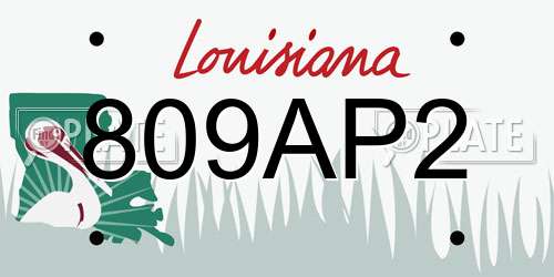 809AP2 Louisiana License Plate