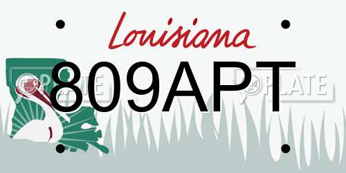 809APT Louisiana License Plate