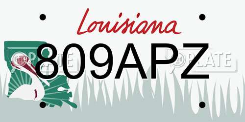 809APZ Louisiana License Plate