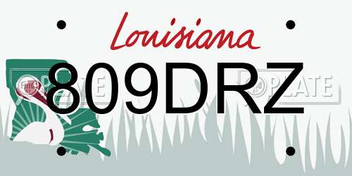 809DRZ Louisiana License Plate