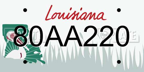 80AA220 Louisiana License Plate