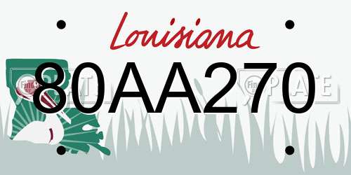 80AA270 Louisiana License Plate