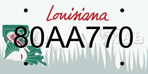 80AA770 Louisiana License Plate
