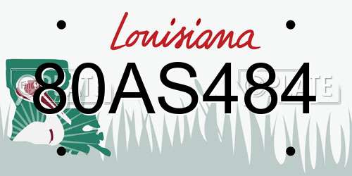 80AS484 Louisiana License Plate