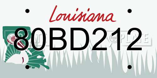 80BD212 Louisiana License Plate