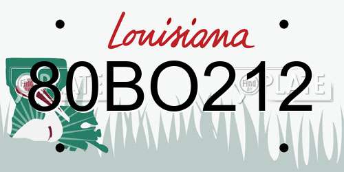80BO212 Louisiana License Plate