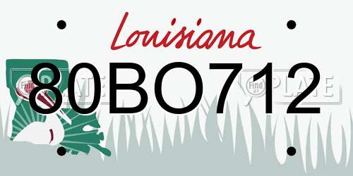 80BO712 Louisiana License Plate