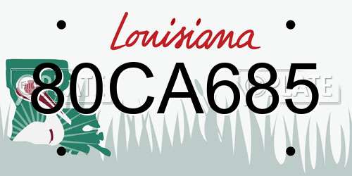 80CA685 Louisiana License Plate