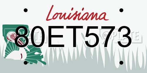 80ET573 Louisiana License Plate